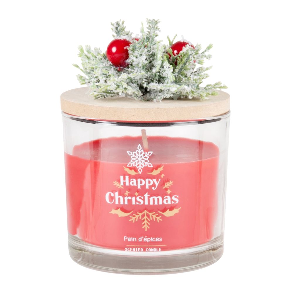 Bougie parfumée dorée, rouge, verte et marron Bougie parfumée dorée, rouge, verte et marron