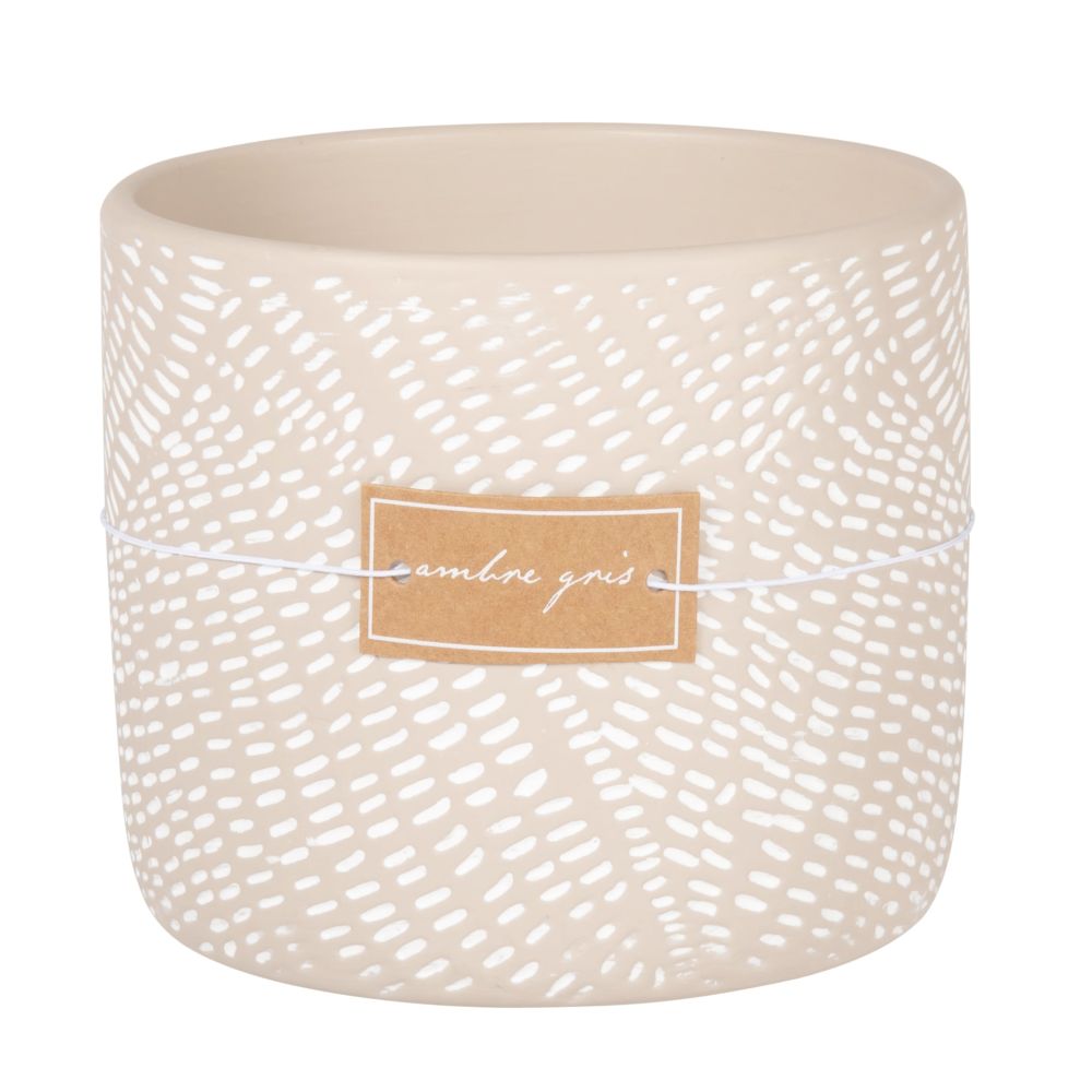 Bougie parfumée en céramique blanche et taupe 210g Bougie parfumée en céramique blanche et taupe 210g