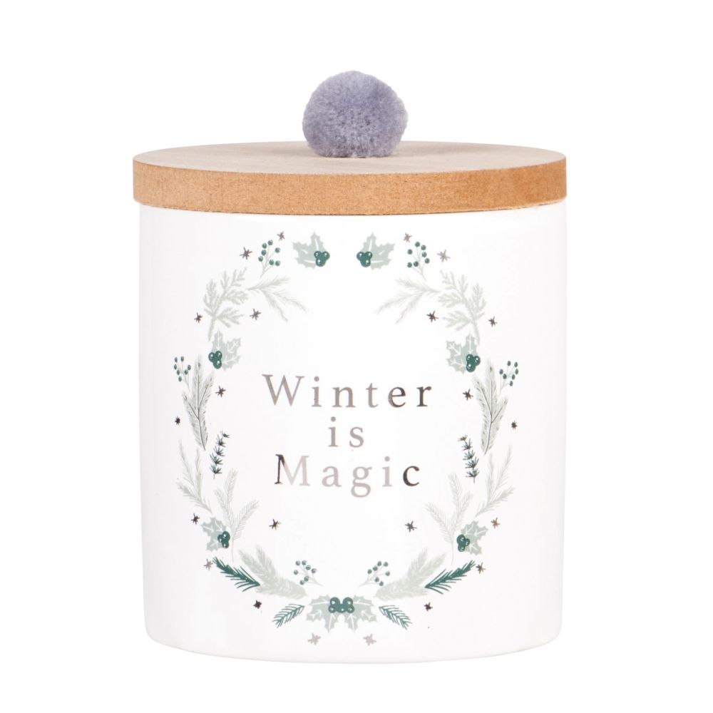Bougie parfumée en céramique imprimé blanche, beige et bleue Bougie parfumée en céramique imprimé blanche, beige et bleue