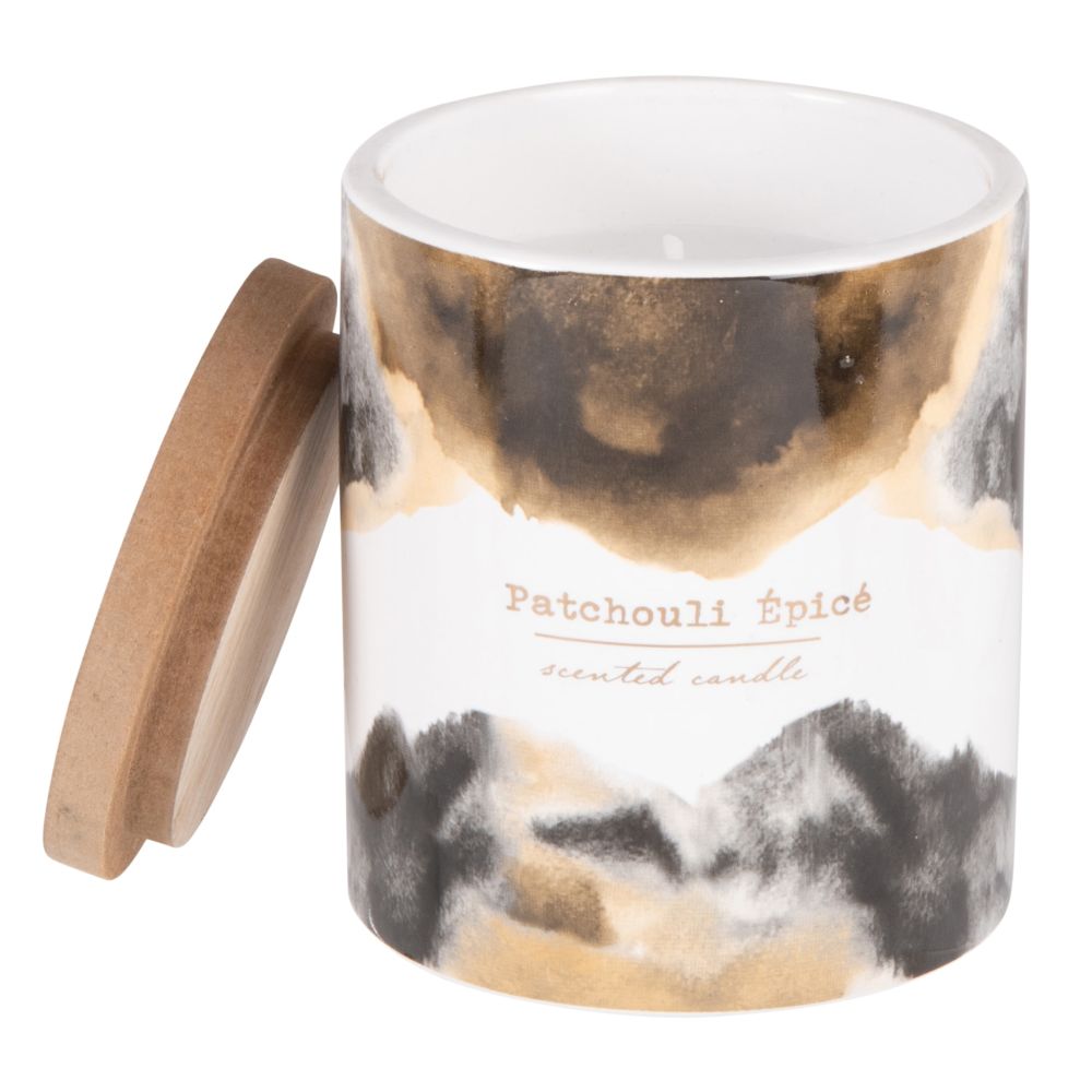 Bougie parfumée en céramique marron, noire, blanche et dorée 190g Bougie parfumée en céramique marron, noire, blanche et dorée 190g