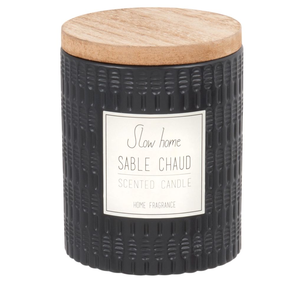 Bougie parfumée en céramique martelée noire 175 g Bougie parfumée en céramique martelée noire 175 g
