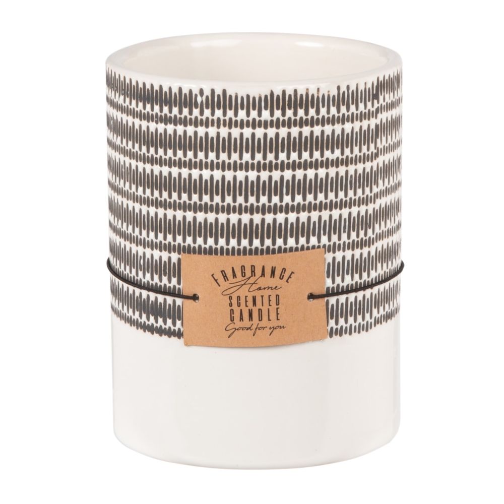 Bougie parfumée en céramique noire et blanche