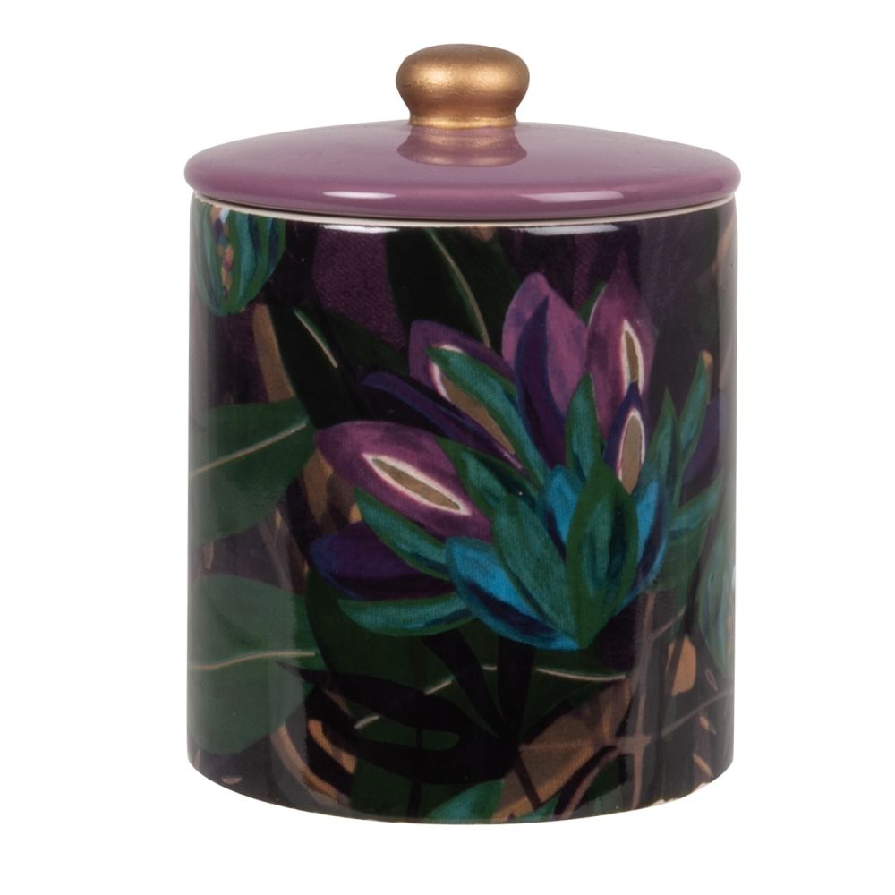 Bougie parfumée en céramique noire, verte et violette 170g