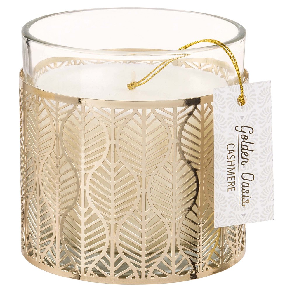Bougie parfumée en verre et métal doré Bougie parfumée en verre et métal doré
