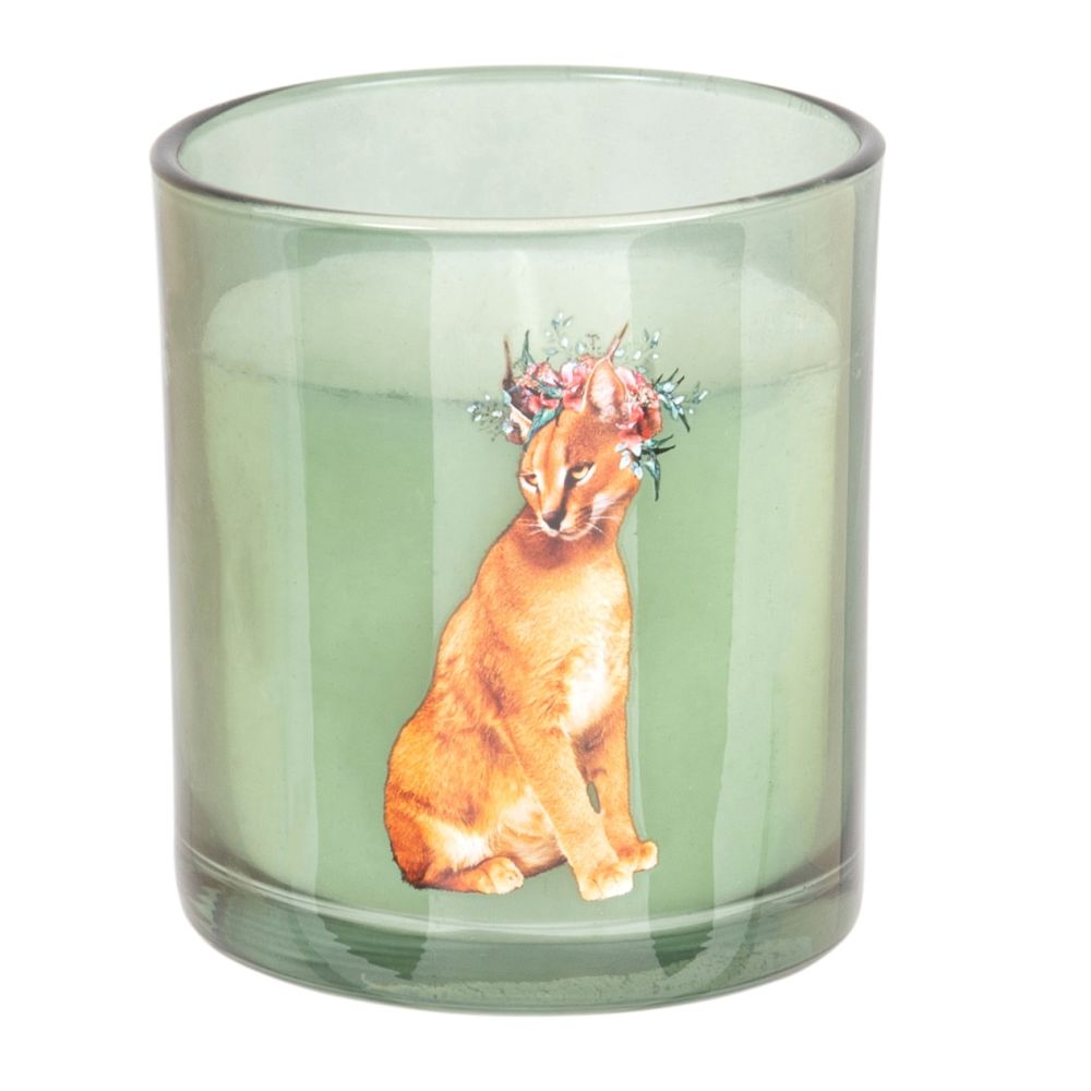 Bougie parfumée en verre imprimé puma