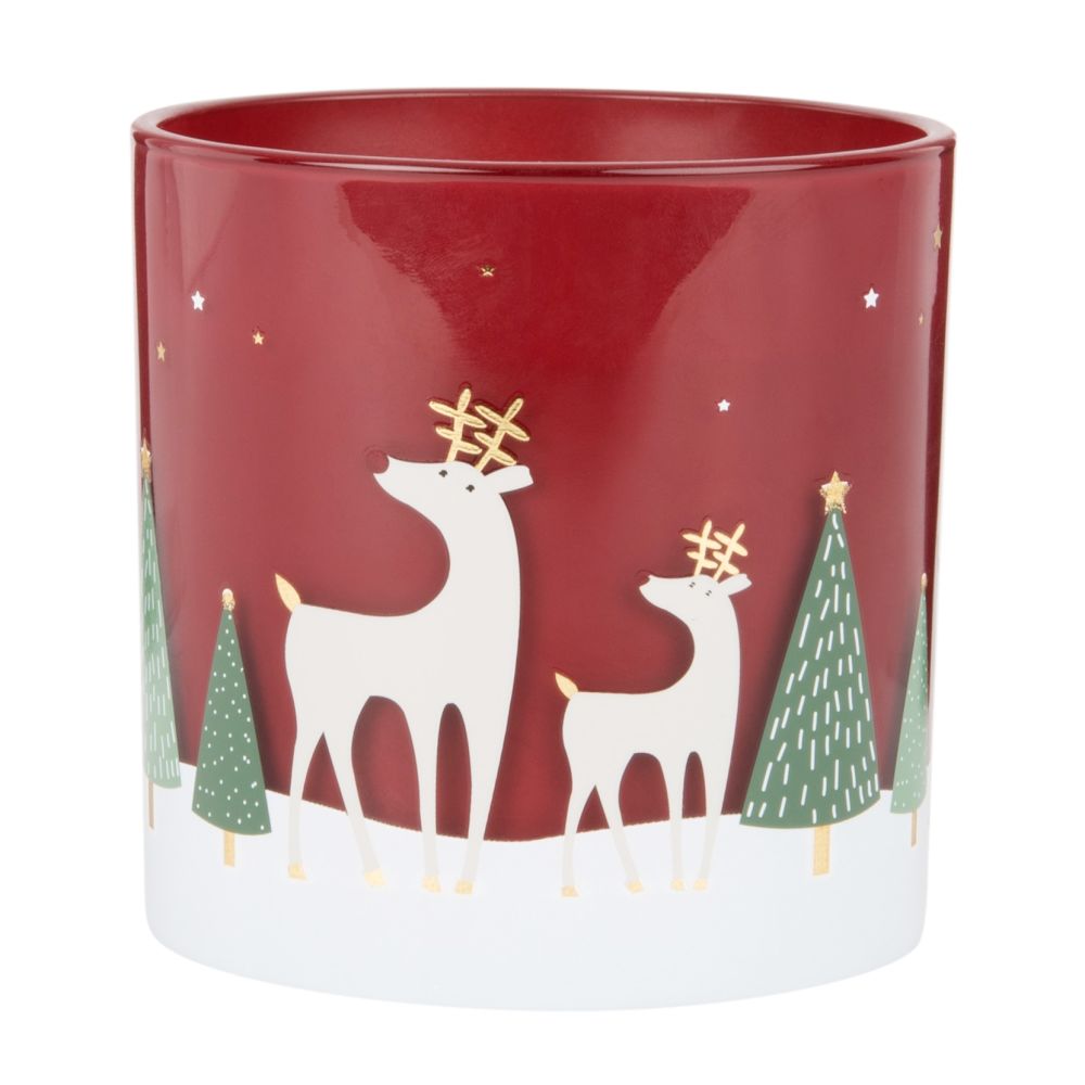 Bougie parfumée en verre rouge imprimé Bougie parfumée en verre rouge imprimé