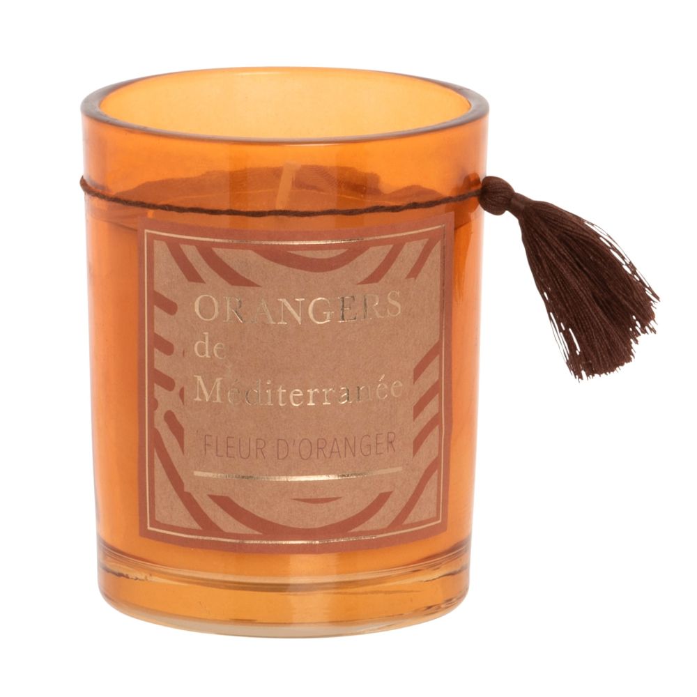 Bougie parfumée en verre teinté marron