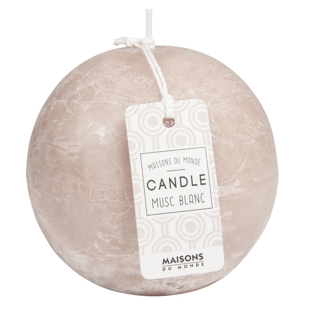 Bougie ronde taupe D 9 cm Bougie ronde taupe D 9 cm