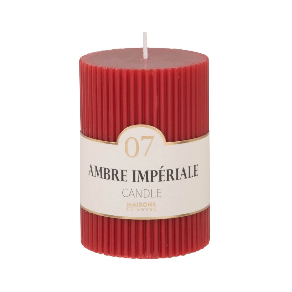 Bougie striée parfumée rouge H10, 340g Bougie striée parfumée rouge H10, 340g