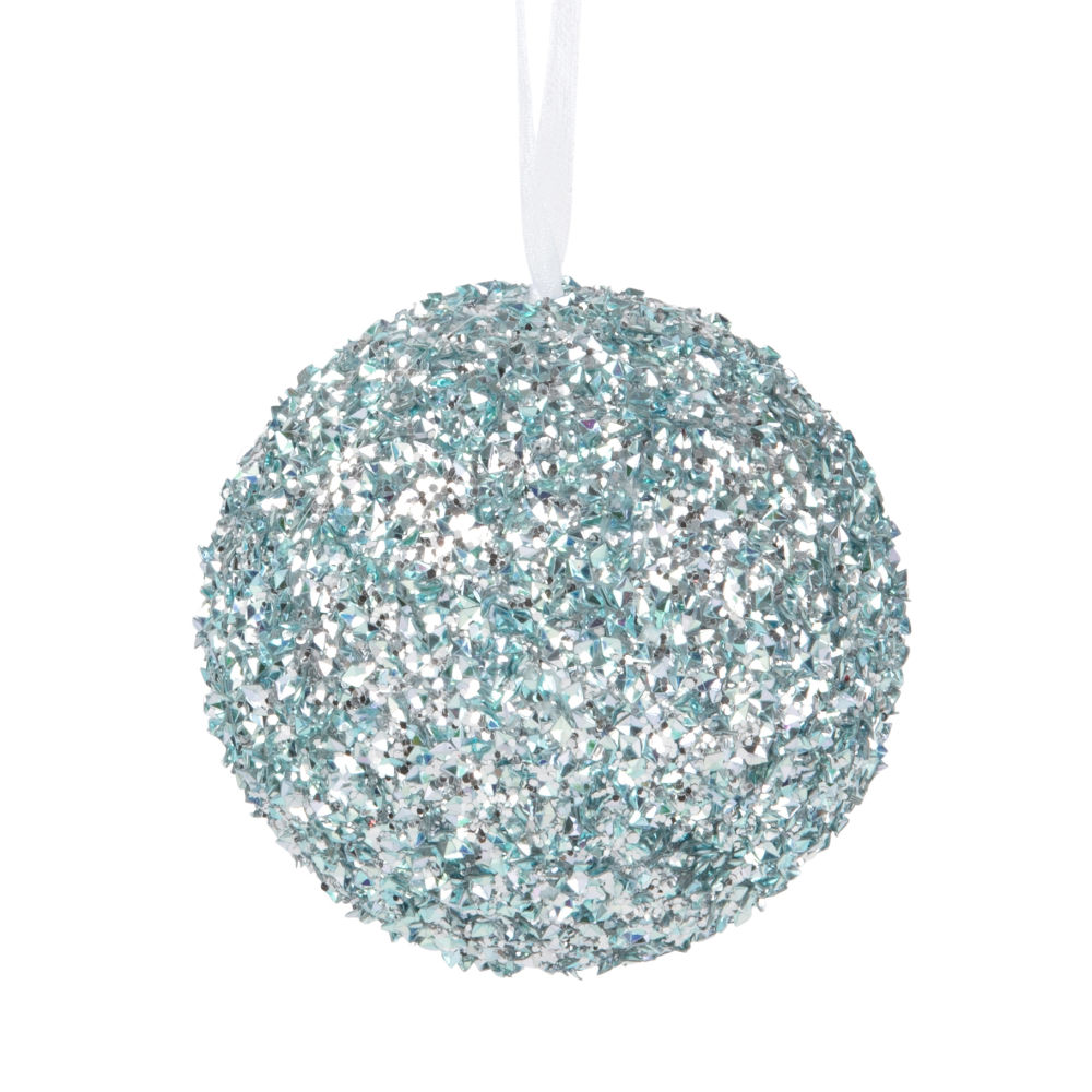 Boule de Noël à paillettes bleues Boule de Noël à paillettes bleues