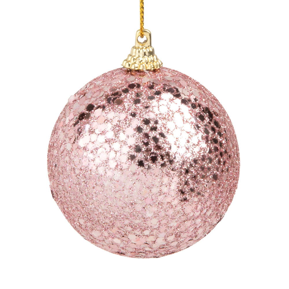 Boule de Noël à paillettes roses Boule de Noël à paillettes roses