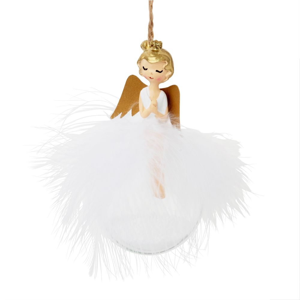 Boule de Noël ange et plumes Boule de Noël ange et plumes