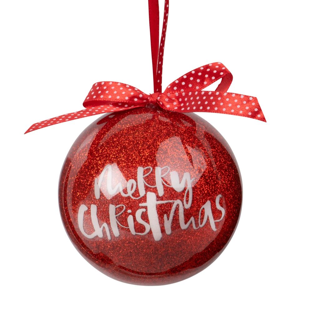 Boule de Noël en papier avec nœud rouge Boule de Noël en papier avec nœud rouge