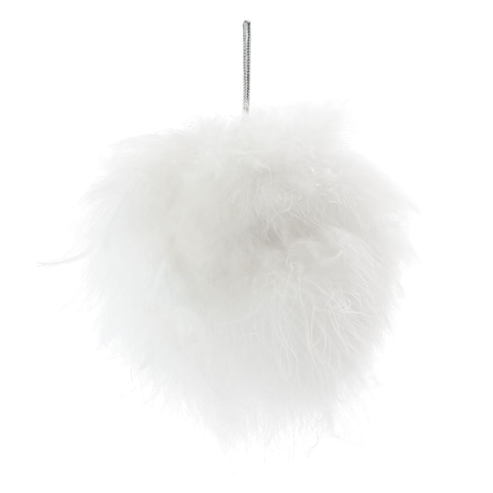 Boule de Noël en plumes de coton blanc Boule de Noël en plumes de coton blanc