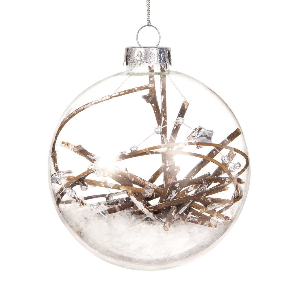 Boule de Noël en verre branchage en vigne Boule de Noël en verre branchage en vigne