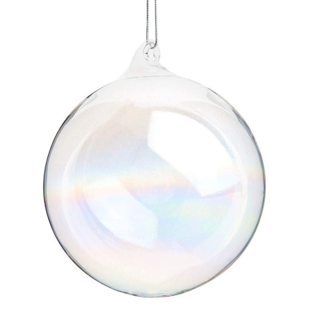 Boule de Noël en verre irisé D8