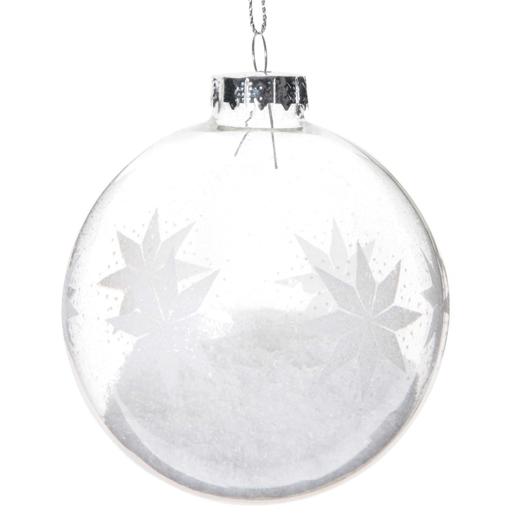 Boule de Noël en verre motifs flocons de neige