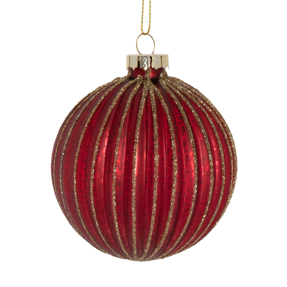 Boule de Noël en verre rouge Boule de Noël en verre rouge