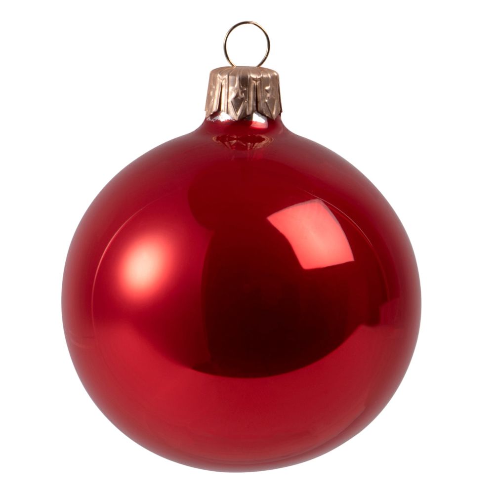Boule de Noël en verre teinté rouge Boule de Noël en verre teinté rouge