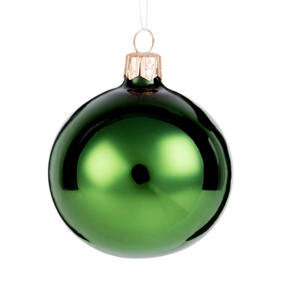 Boule de Noël en verre vert brillant Boule de Noël en verre vert brillant