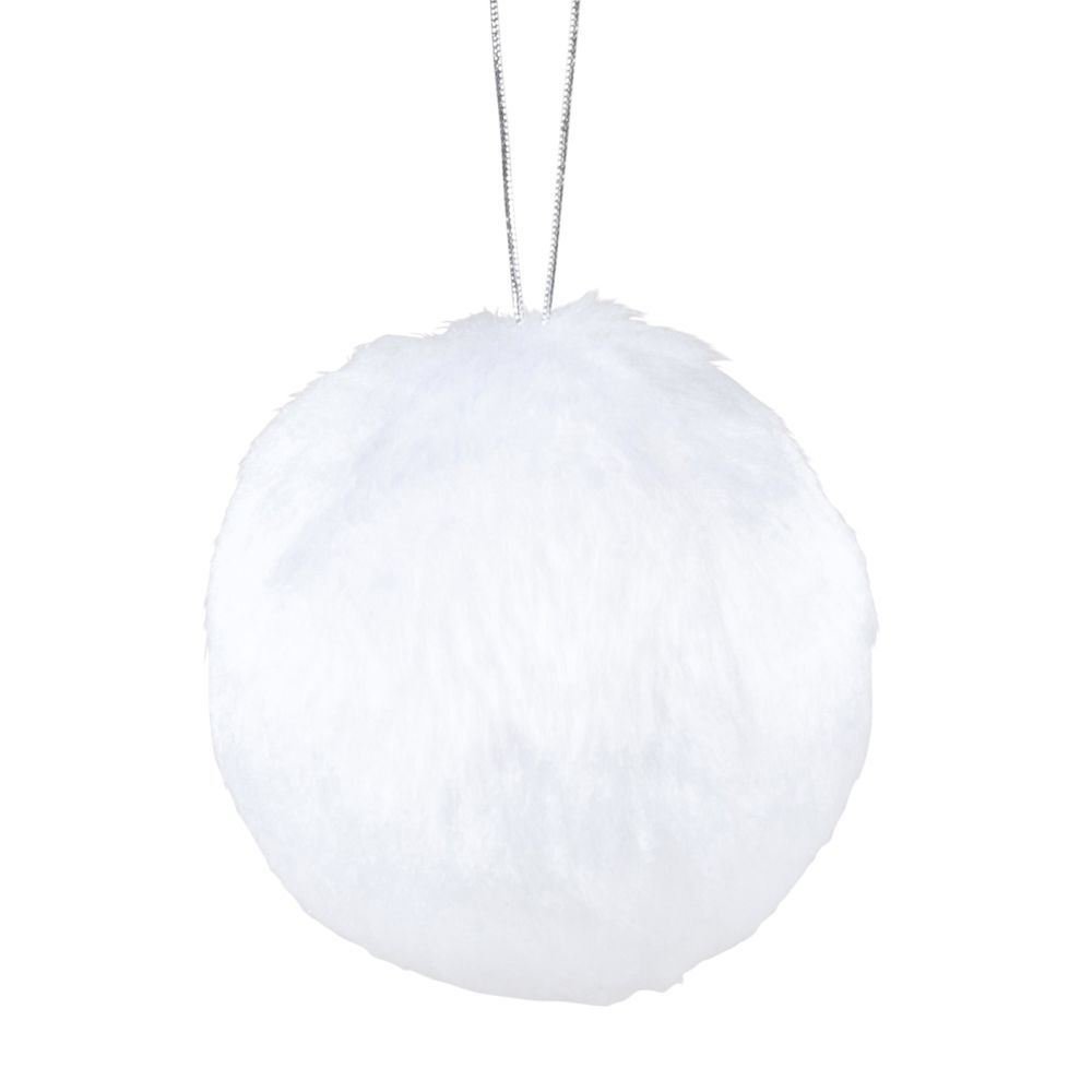 Boule de Noël imitation fourrure blanche Boule de Noël imitation fourrure blanche