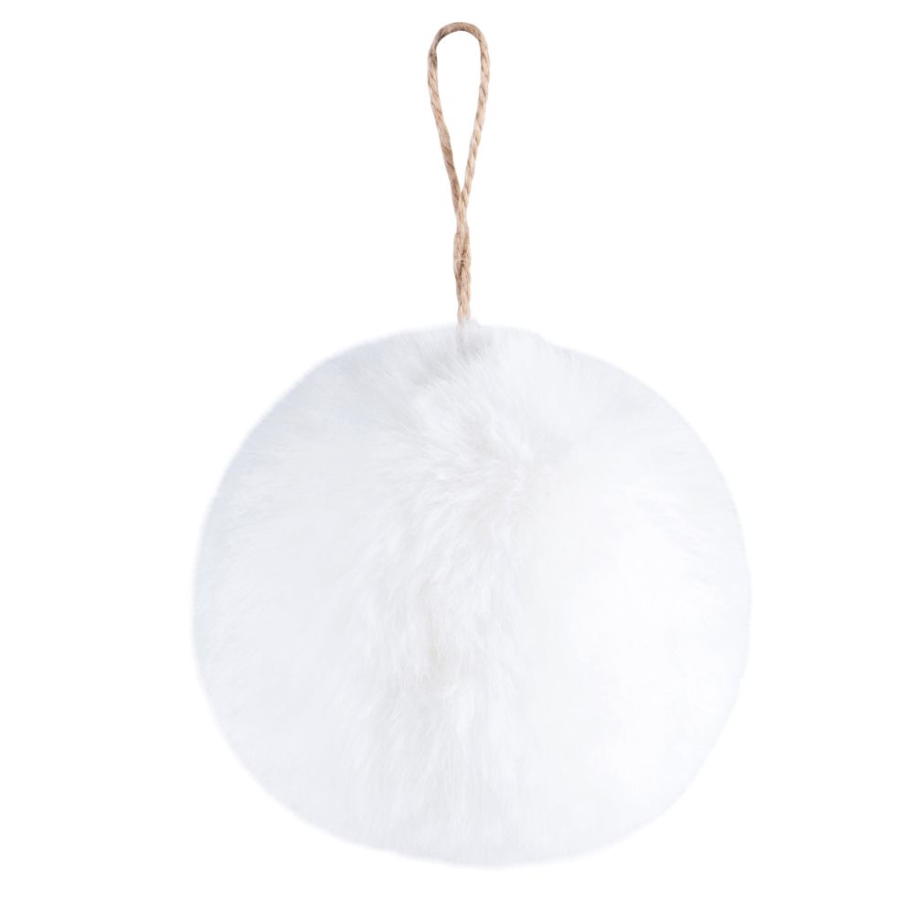 Boule de Noël imitation fourrure blanche Boule de Noël imitation fourrure blanche