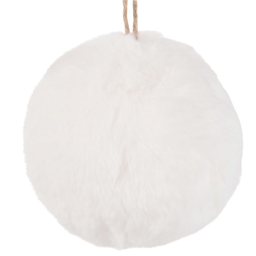 Boule de Noël imitation fourrure blanche Boule de Noël imitation fourrure blanche