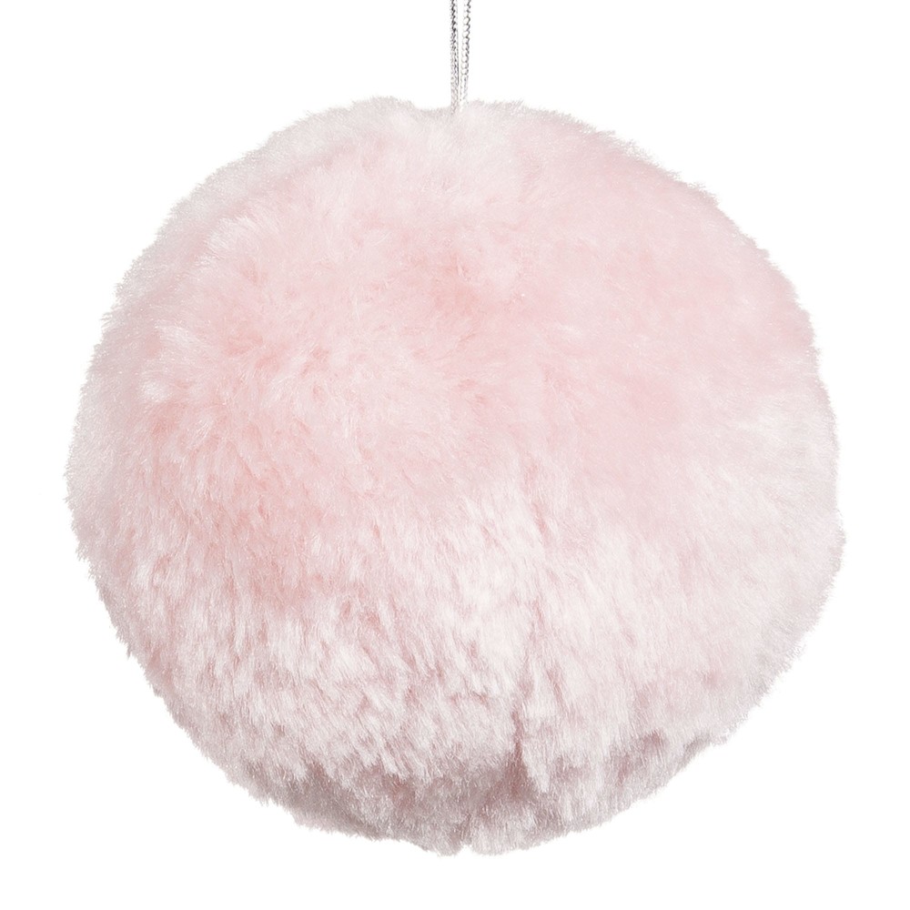 Boule de Noël imitation fourrure rose Boule de Noël imitation fourrure rose