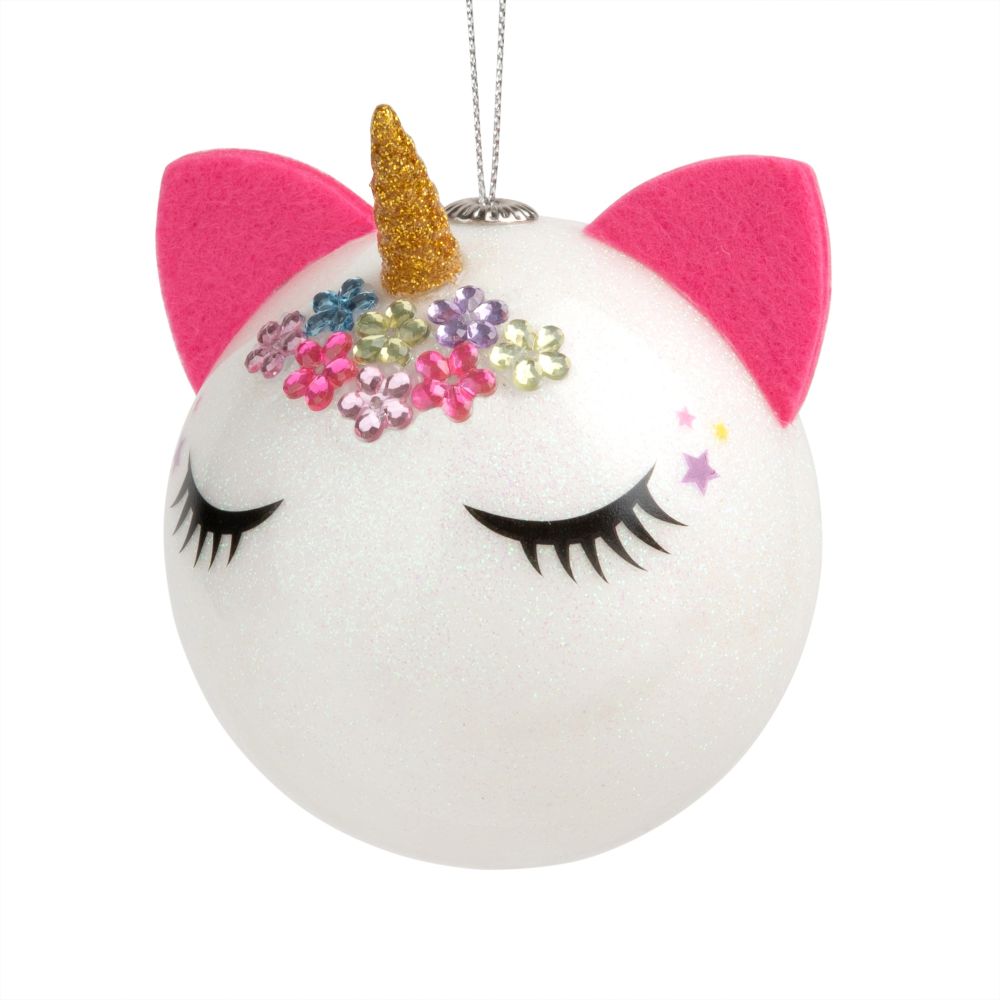 Boule de Noël licorne multicolore Boule de Noël licorne multicolore
