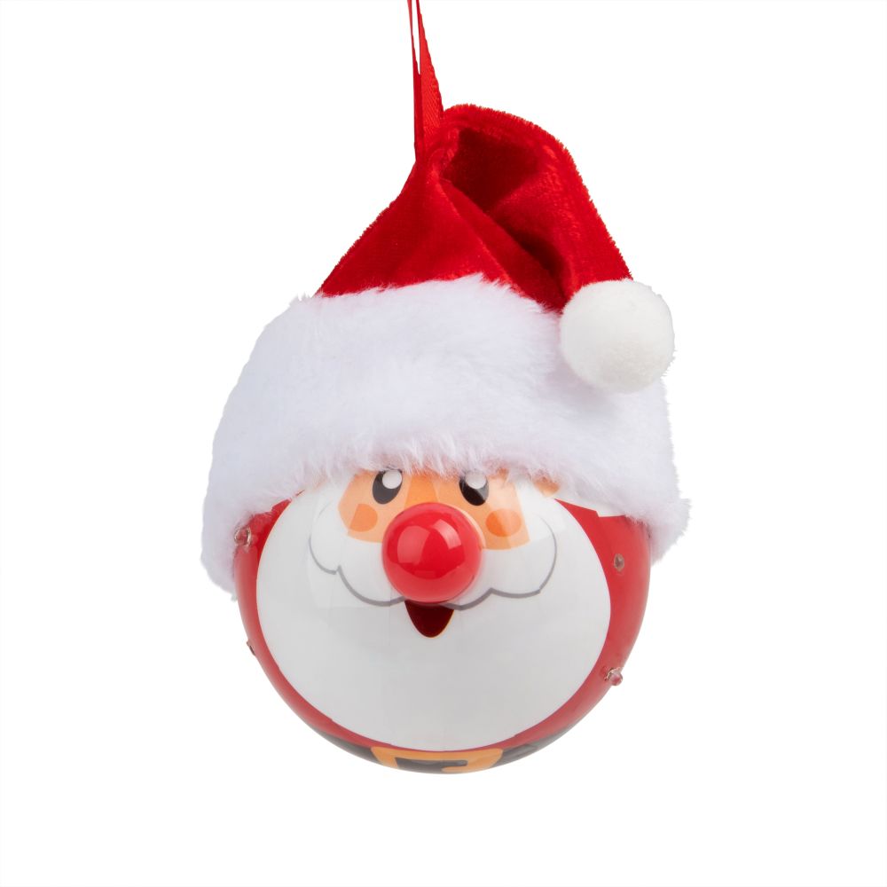 Boule de Noël lumineuse Père Noël 5 LED Boule de Noël lumineuse Père Noël 5 LED