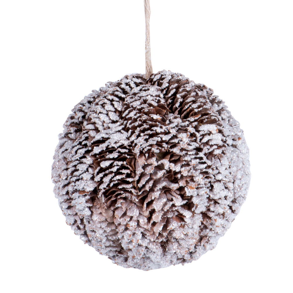 Boule de Noël marron et blanche Boule de Noël marron et blanche