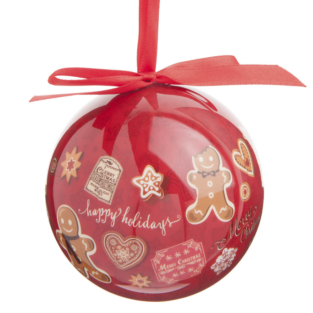 Boule de Noël rouge imprimé pain d'épice Boule de Noël rouge imprimé pain d'épice