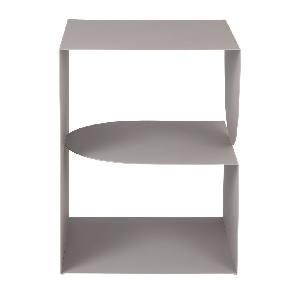 Bout de canapé asymétrique en métal gris anthracite Bout de canapé asymétrique en métal gris anthracite