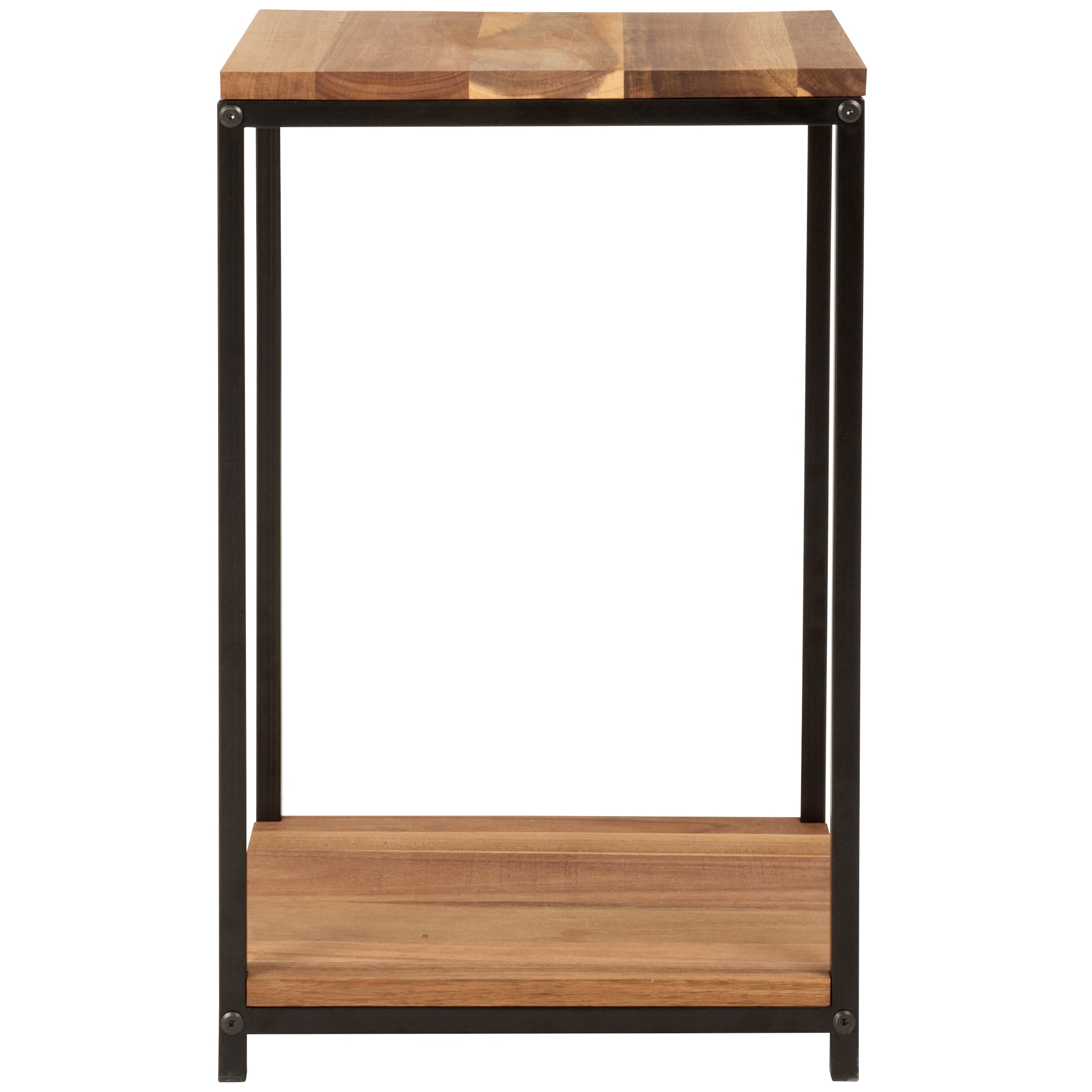 Bout de canapé en bois d’acacia et métal noir