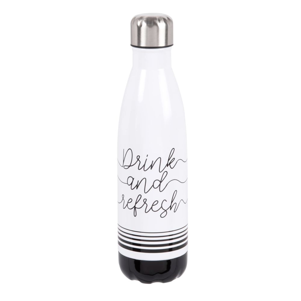 Bouteille en inox blanc et noir imprimé 0.5L (photo) Bouteille en inox blanc et noir imprimé 0.5L