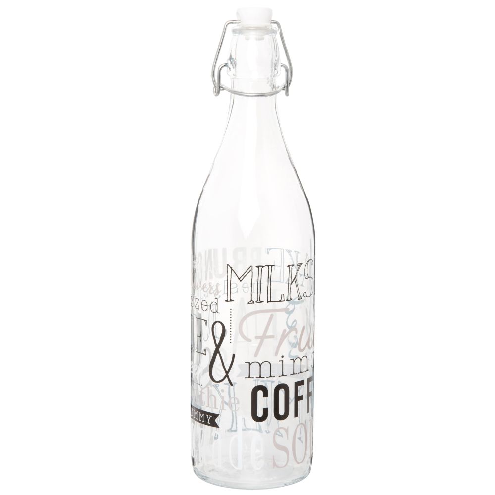 Bouteille en verre avec inscriptions 1L (photo) Bouteille en verre avec inscriptions 1L