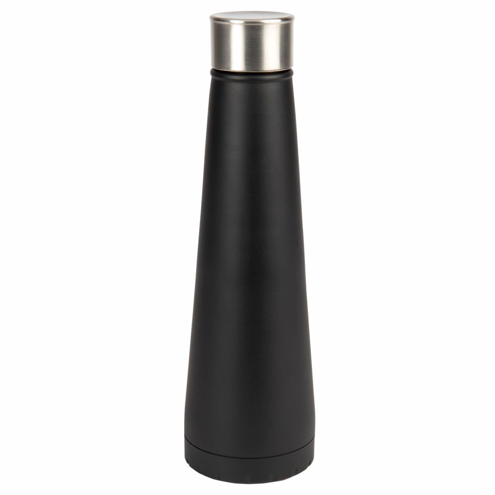 Bouteille isotherme en inox et silicone noir 400ML (photo) Bouteille isotherme en inox et silicone noir 400ML