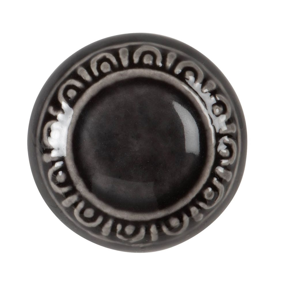 Bouton de porte en grès noir Bouton de porte en grès noir