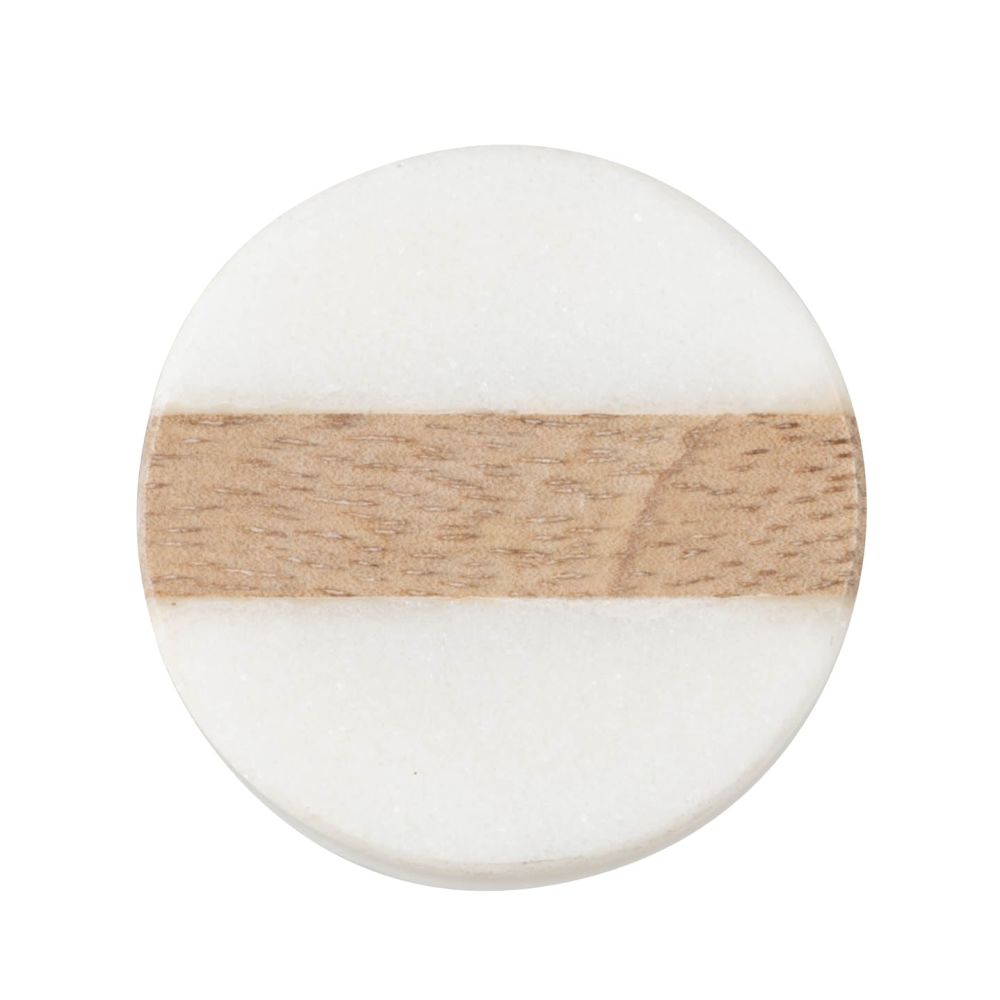 Bouton de porte en manguier et marbre blanc Bouton de porte en manguier et marbre blanc