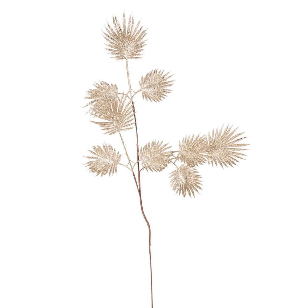 Branche artificielle à paillettes beige doré Branche artificielle à paillettes beige doré