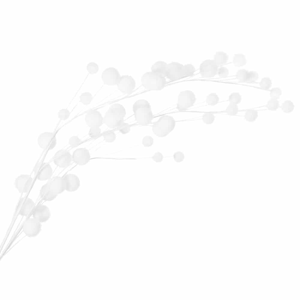 Branche artificielle boules blanches Branche artificielle boules blanches