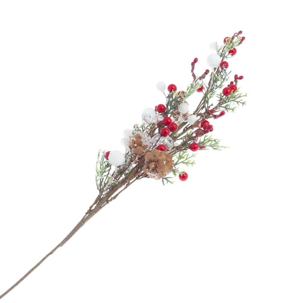 Branche artificielle rouge et blanche Branche artificielle rouge et blanche