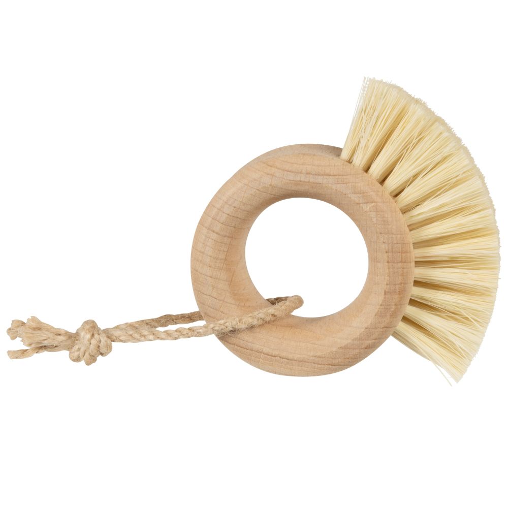 Brosse circulaire en bois de hêtre, sisal et corde