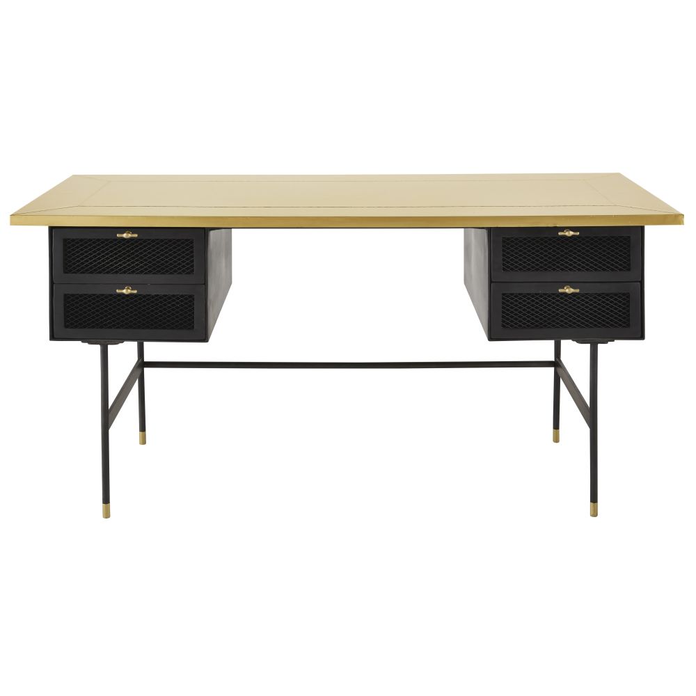 Bureau 4 tiroirs en métal gris anthracite (photo) Bureau 4 tiroirs en métal gris anthracite