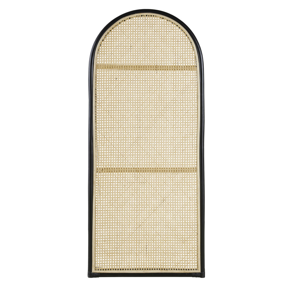 Cabecero profesional de 60 x 140 cm modulable con rejilla de ratán color negro y beige Estilo contemporáneo Maisons du monde