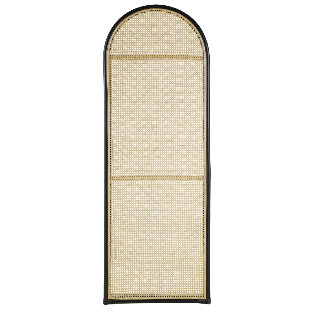 Cabecero profesional de 60 x 170 cm modulable con rejilla de ratán color negro y beige Estilo contemporáneo Maisons du monde