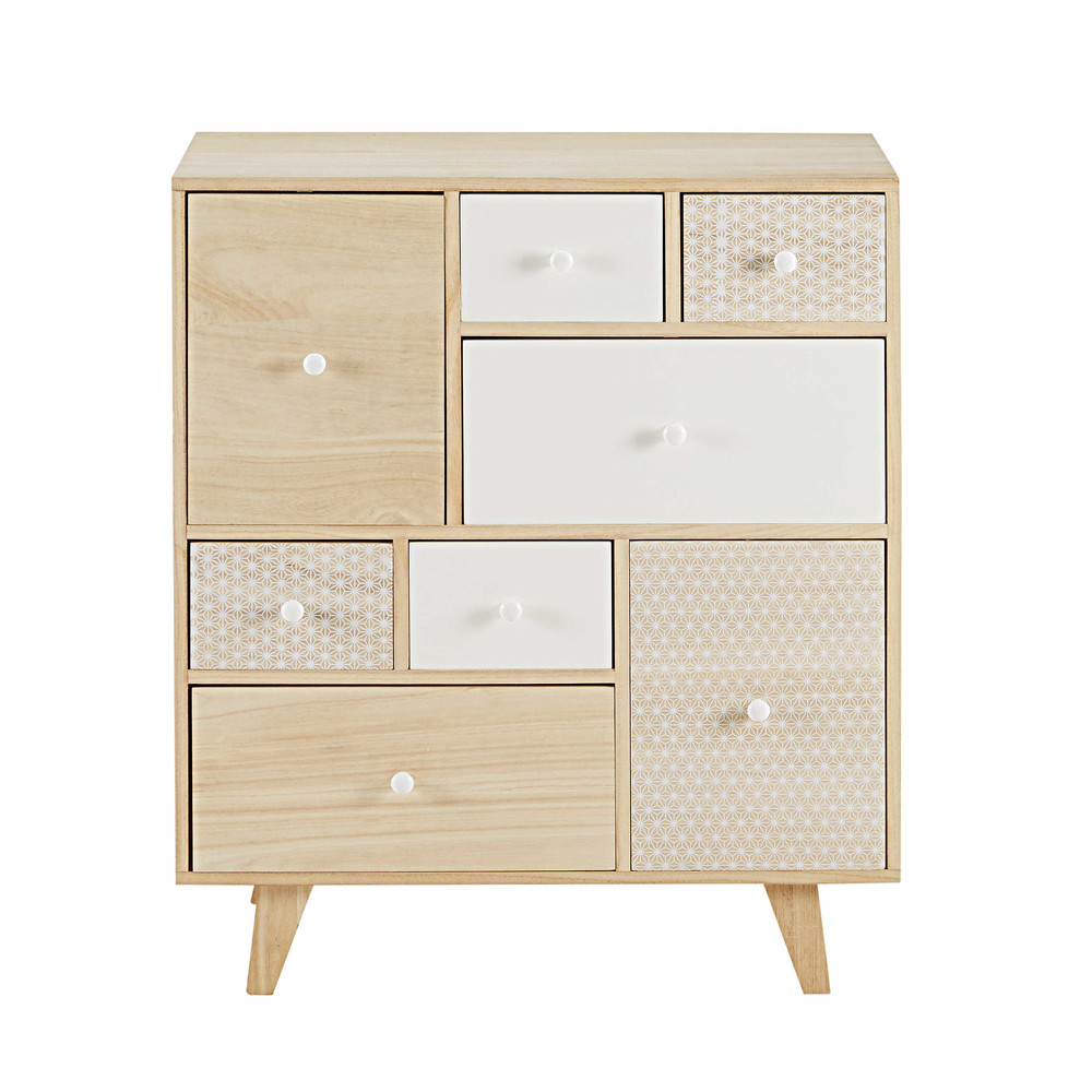 Cabinet 8 tiroirs en paulownia Cabinet 8 tiroirs en paulownia