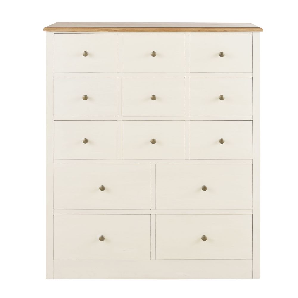 Cabinet de rangement 13 tiroirs blanc cassé Cabinet de rangement 13 tiroirs blanc cassé