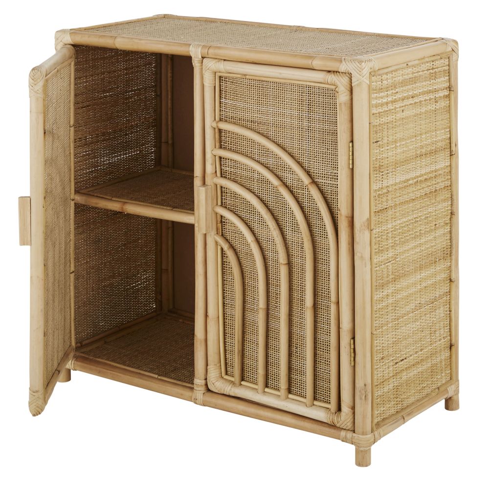 Cabinet de rangement 2 portes cannage en rotin (Maisons du Monde) - Image 2