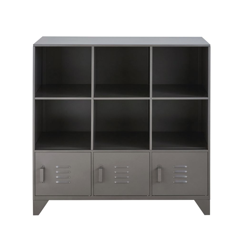 Cabinet de rangement 3 portes en métal gris (photo) Cabinet de rangement 3 portes en métal gris